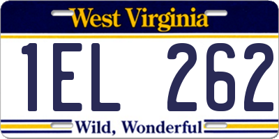 WV license plate 1EL262