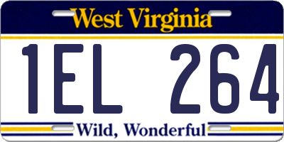 WV license plate 1EL264
