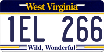 WV license plate 1EL266