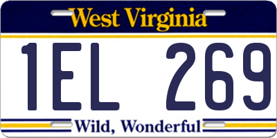 WV license plate 1EL269