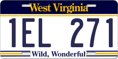 WV license plate 1EL271