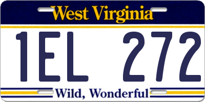 WV license plate 1EL272