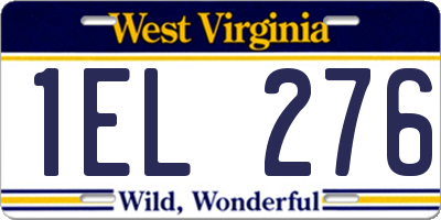 WV license plate 1EL276