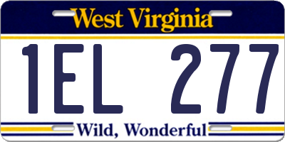 WV license plate 1EL277