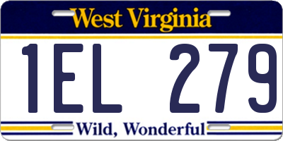 WV license plate 1EL279