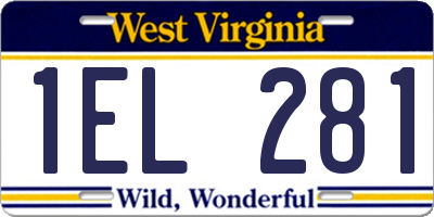 WV license plate 1EL281