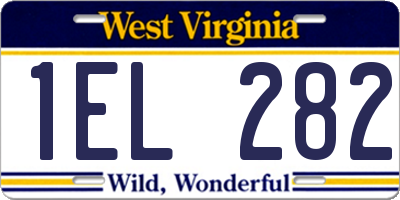 WV license plate 1EL282