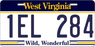 WV license plate 1EL284