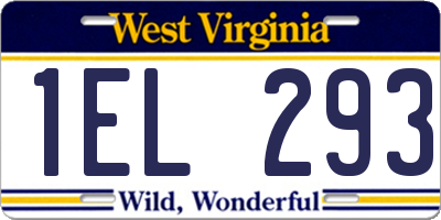 WV license plate 1EL293