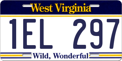 WV license plate 1EL297