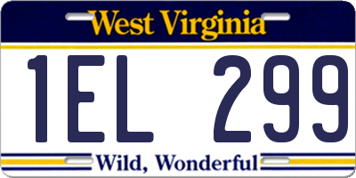 WV license plate 1EL299
