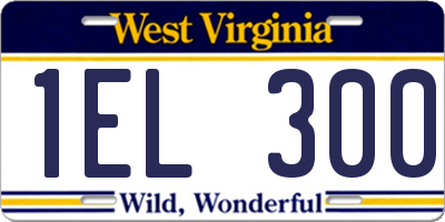 WV license plate 1EL300
