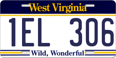 WV license plate 1EL306