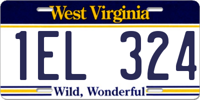 WV license plate 1EL324