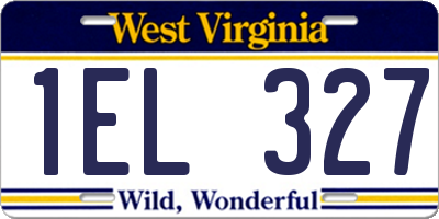 WV license plate 1EL327