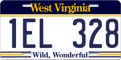 WV license plate 1EL328