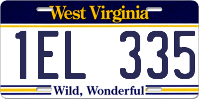 WV license plate 1EL335