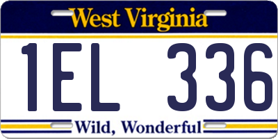 WV license plate 1EL336