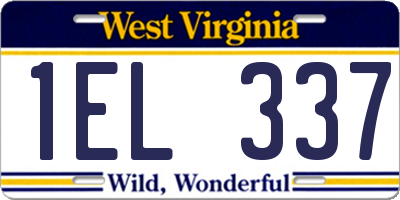 WV license plate 1EL337