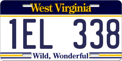 WV license plate 1EL338