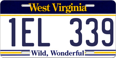 WV license plate 1EL339