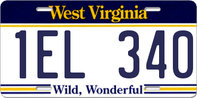WV license plate 1EL340