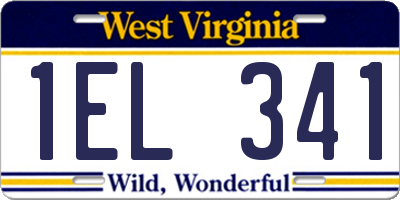 WV license plate 1EL341