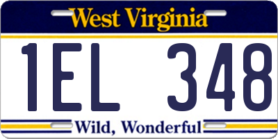 WV license plate 1EL348