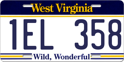 WV license plate 1EL358