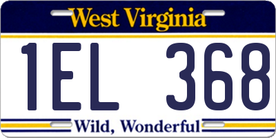 WV license plate 1EL368