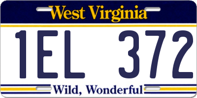 WV license plate 1EL372
