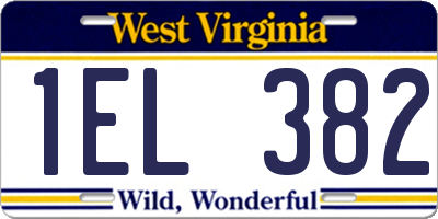 WV license plate 1EL382
