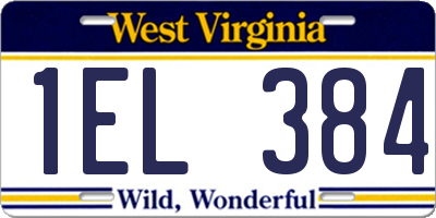 WV license plate 1EL384
