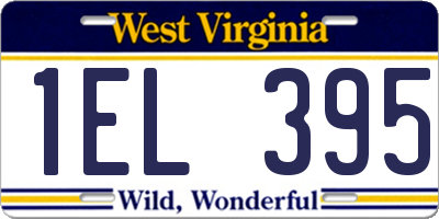 WV license plate 1EL395