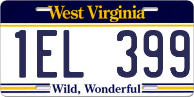 WV license plate 1EL399