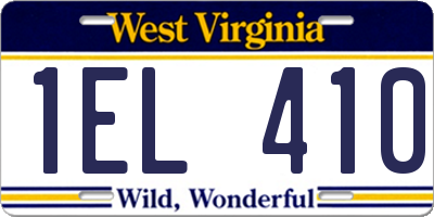 WV license plate 1EL410