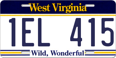 WV license plate 1EL415