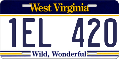 WV license plate 1EL420