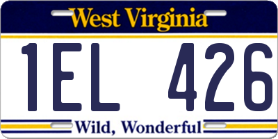 WV license plate 1EL426
