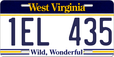 WV license plate 1EL435