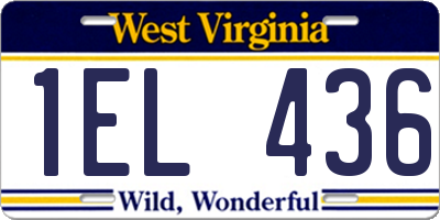 WV license plate 1EL436