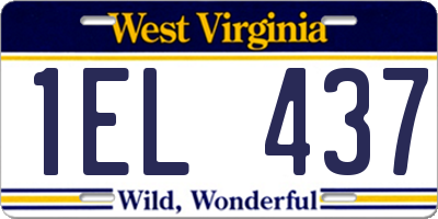 WV license plate 1EL437