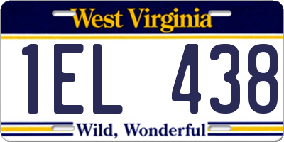 WV license plate 1EL438