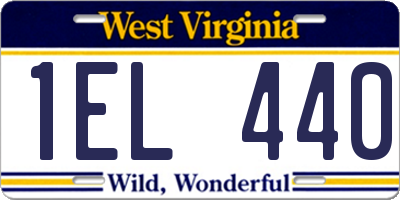 WV license plate 1EL440