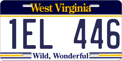 WV license plate 1EL446