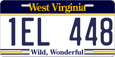 WV license plate 1EL448