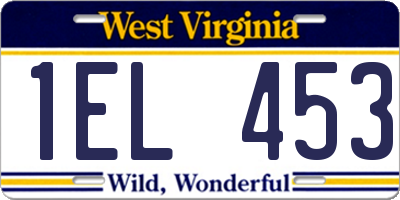 WV license plate 1EL453