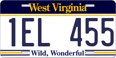 WV license plate 1EL455