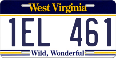 WV license plate 1EL461
