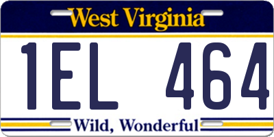 WV license plate 1EL464